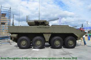 Bumerang 8x8 wheeled armored IFV infantry fighting vehicle Russia right side view 001