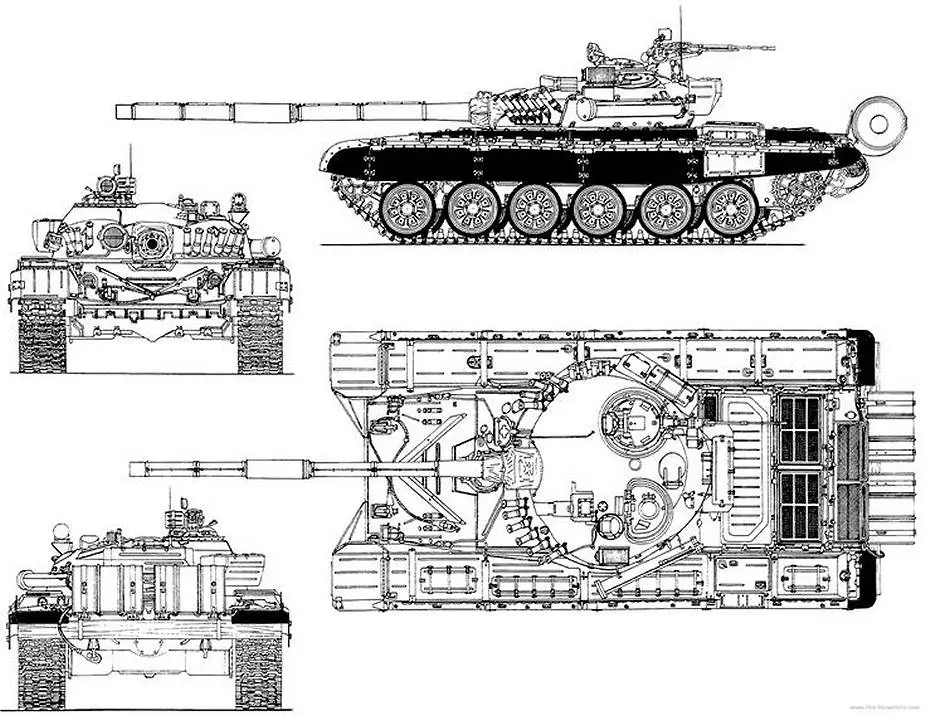 M 84 main battle tank MBT Yugoslavia Serbia line drawing blueprint 925 001