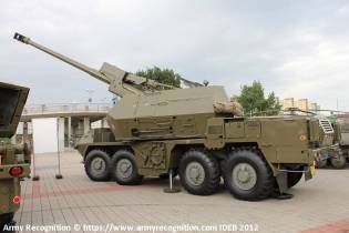 Zuzana 155mm 8x8 wheeled truck mounted self propelled howitzer Slovakia left side view 001