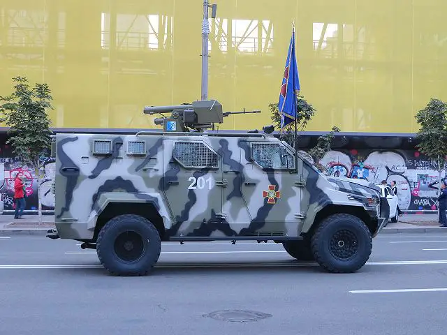 Ukrainian army KRAZ Spartan 4x4 APC at military parade for Independence Day 2014. 