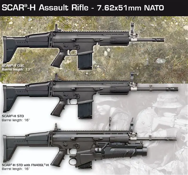 Scar-L Scar-H Scar L H FN Herstal assault rifle special operations forces technical data sheet description specifications information intelligence pictures photos images Belgium Belgian army weapons Defence industry military technology