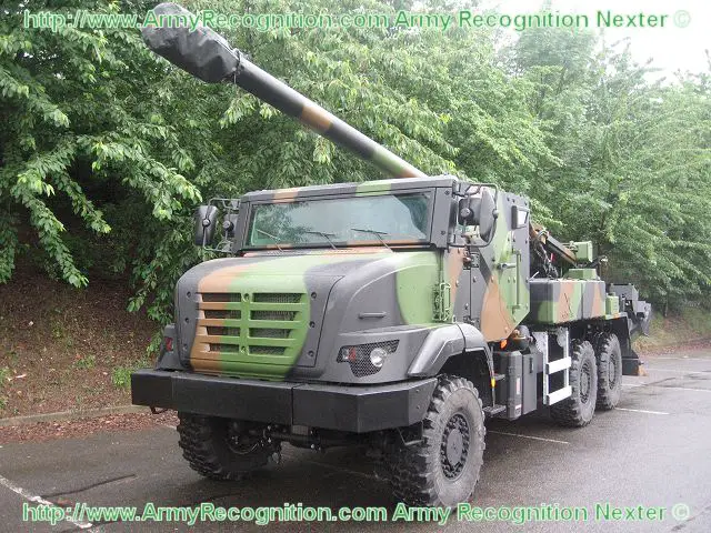 Caesar Mk2 wheeled self-propelled howitzer technical data sheet specifications description information intelligence identification France French Nexter 