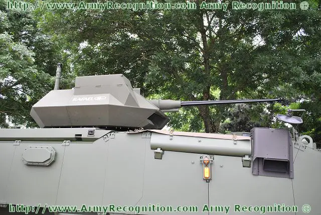 At Eurosatory 2012, the Israeli Company Rafael presents for the first time a new modernized version of it Samson RWS remote weapon system, the Samson RWS Mk2. The new SAMSON Mk2 is a 30mm Weapon RWS designed for use on any modern light-armoured, high-mobility fighting vehicle, new or upgraded, without modifications. 