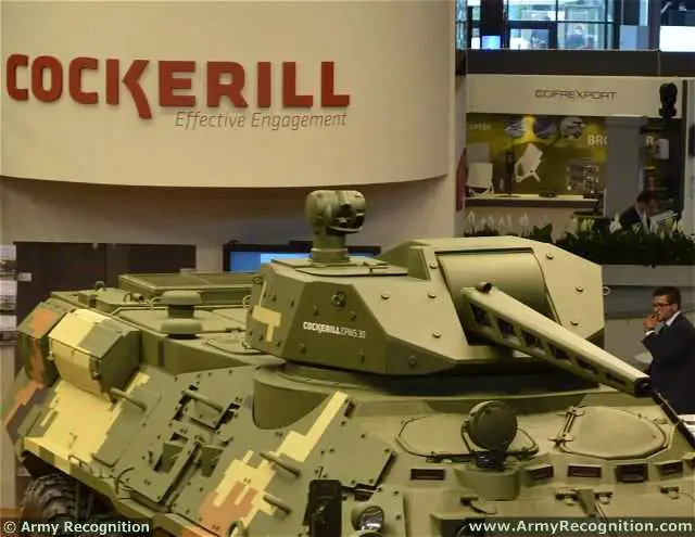 To increase the tactical options open to mechanised infantry, reconnaissance units and other light and highly mobile forces, and to increase their operational effectiveness and crew survivability, CMI Defence has developed the Cockerill CPWS protected medium-calibre remote weapon station. At Eurosatory 2014, the CPWS was mounted on Ukrainian BTR-3E to show that this turret can be easily integrated to a full range of combat vehicles.
