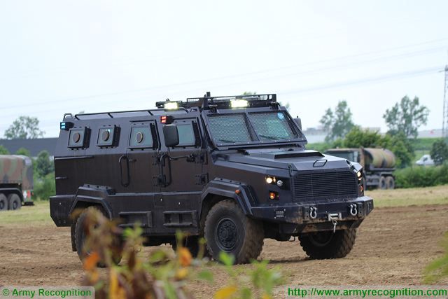 The UAE-based Company Streit Group presents for the first time in Europe, its new Gladiator-AHV (Armoured Heavy Vehicle) 4x4 armoured personnel carrier during the dynamic demonstration at Eurosatory 2016, the international land and airland defence and security exhibition in Paris, France.