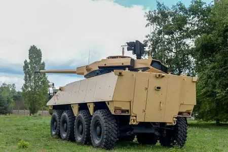 VBCI 2 8x8 wheeled armoured infantry fighting vehicle CTA40 Nexter Systems France French defense industry rear view 001