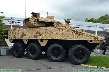 VBCI 2 8x8 wheeled armoured infantry fighting vehicle CTA40 Nexter Systems France French defense industry right side view 001