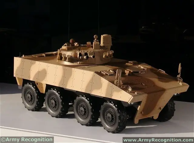 Nexter proposes a new solution with the use of the 8x8 chassis VBCI to increase mobility, while maintaining the firepower with the integration of BMP-3 turret on the vehicle.