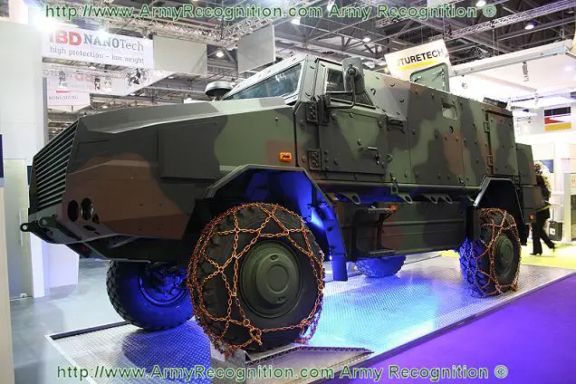 Krauss-Maffei Wegmann (KMW), Europe's market leader for highly portected wheeled and tracked vehicles presented a newly developed and increased power-rated version of the DINGO 2 wheeled vehicle at the opening of the security exhibition DSEi in London today.