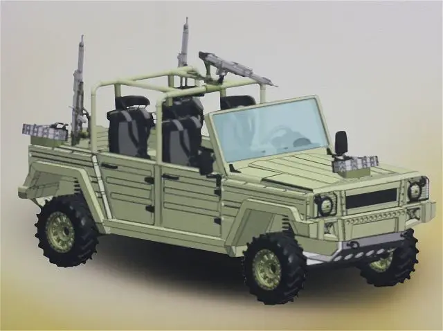 At IAV 2013, the German Company UNIQUECO in collaboration with Rheinmetall Chempro unveils the new light Special Operations vehicle LIZAR based on the civilian platform TECDRAH produced by the German Company Travec Automotive.