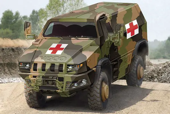 Pour la version ambulance du MP-VTTM, Iveco est responsable de la mise en place du niveau de protection final et de l’intégration de tous les équipements spécifiques en accord les conditions de l’armée italienne.