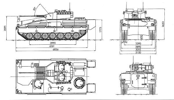 Pizarro IFV Spain Line Drawing Blueprint 001