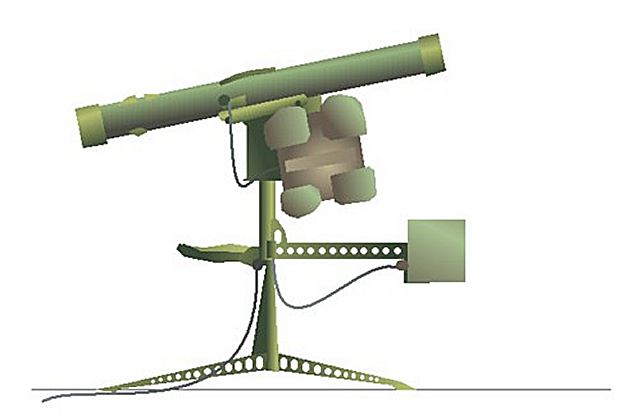 RBS 70 short range man portable air defense missile system MANPADS Sweden Swedish army line drawing blueprint 001