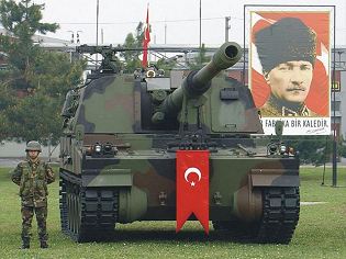 T-155 Firtina 155mm self-propelled howitzer technical data sheet specifications description information intelligence identification pictures photos images video tracked armoured Turkey Turkish army vehicle defence industry military technology
