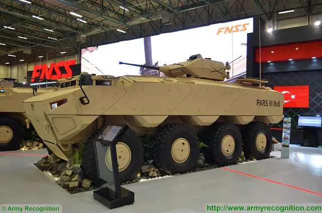 At IDEF 2017, the International Defense Exhibition in Turkey, the Turkish Defense Company FNSS presents new generation of wheeled armoured vehicle PARS III in 6x6 and 8x8 configuration. The new PARS III will soon be used by an armed forces of the Middle East.