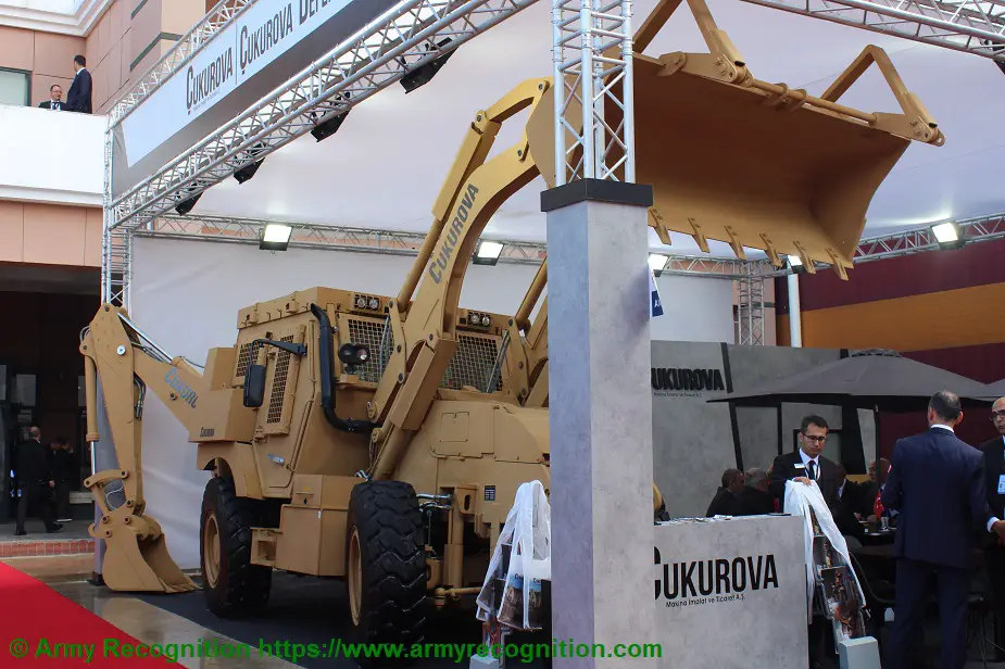 IDEF 2019 Ãukurova Defence displays 4x4x4 armored backhoe loader