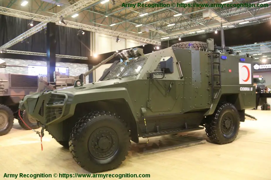 Otokar Medical evacuation armored vehicle based on Cobra II IDEF 2019 defense exhibition Turkey 925 001