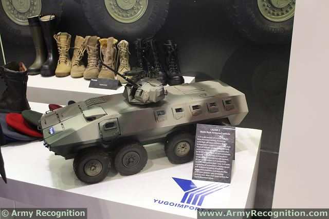 The Serbian Defense Company YugoImport unveils its new LAZAR II 8x8 MRAV/MRAP Multi-Purpose armoured vehicle at DSEI 2013, the International Defense & Security event in London, United Kingdom. The new LAZAR II is designed following modern world trends in development of a wheeled armoured vehicles families intended for carrying out of a number of tactical tasks in different armed conflicts.
