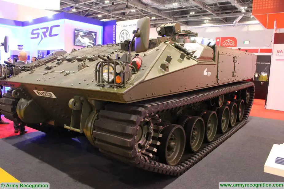 dsei 2019 soucy defense composite rubber track on british warrior apc