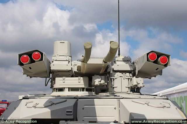 Russian Tank Support Fighting Vehicle BMPT-72. Exhibition in