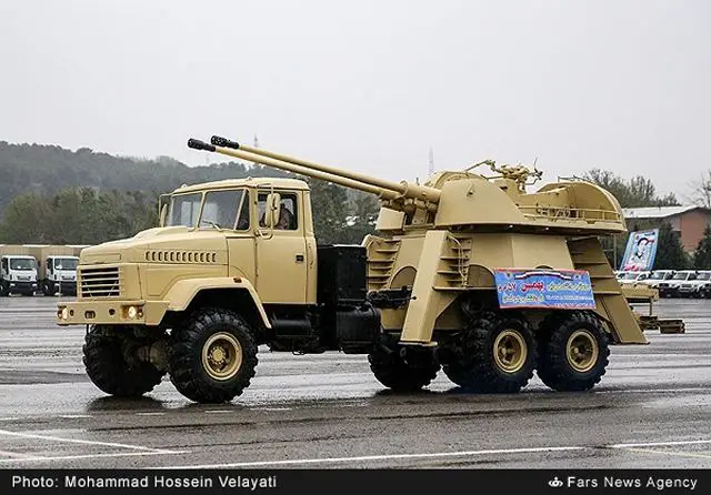 Bahman twin cannon 57mm anti-aircraft air defense system Iran Iranian army military equipment defense industry 640 001