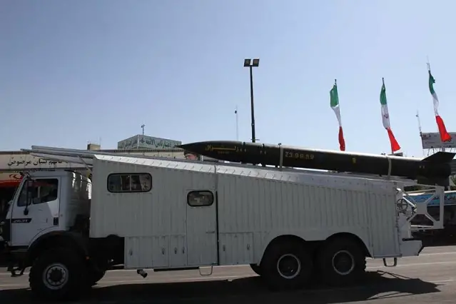 The Islamic Revolution Guards Corps (IRGC) displayed an optimized version of the Zelzal rockets during the military parades in Tehran on Friday, September 21, 2012. The Zelzal rockets were displayed along with a host of other missiles and air-defense systems during the annual September 21 parades, marking the start of the Week of Sacred Defense, commemorating Iranians' sacrifices during the 8 years of Iraqi imposed war on Iran in 1980s. 