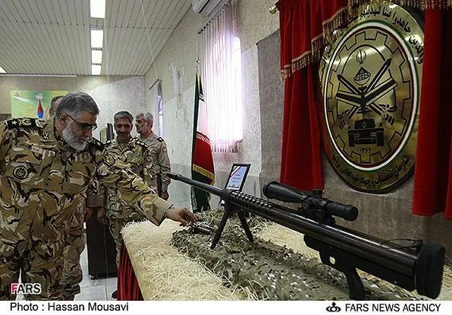 The Iranian Army Ground Force on Saturday, September 29, 2012 unveiled a new sniper rifle 14.5mm caliber called Shaher during a ceremony at the Research and Self-Sufficiency Jihad Organization of the Iranian Army.