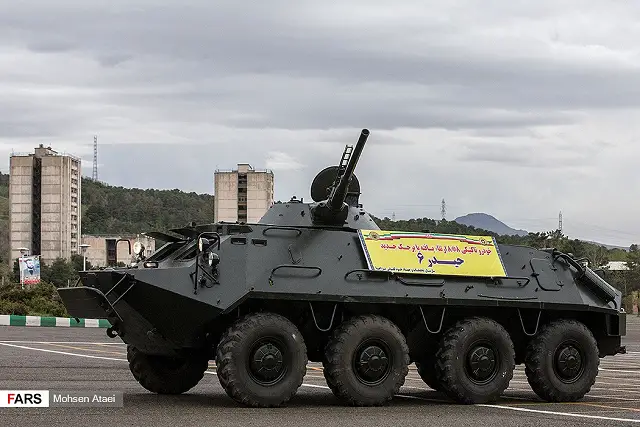 Iranian army has unveiled its new Heidar-6, an 8x8 armoured vehicle personnel carrier (APC) developed by military engineers of the Iranian defense industry. This new combat vehicle is based on the Soviet-made BTR-60PB fitted with a BMP-1 tracked IFV (Infantry Fighting Vehicle) turret. 