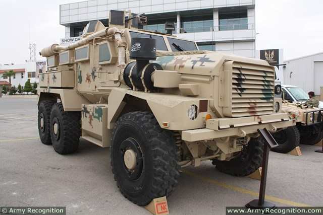 The MRAP showcased at SOFEX was a GDLS Cougar, which had been upgraded by the US DoD under a 2009 contract, with the TAK-4 suspension made by Oshkosh.