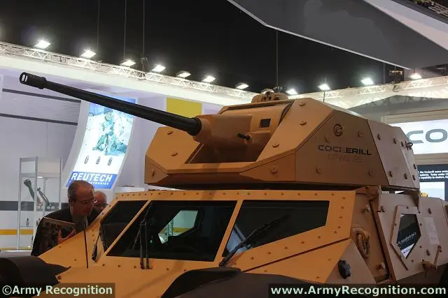 At IDEX 2013, the Belgian Defence Company CMI Defence, a world leader for the design and manufacture of weapon station presents for the first time in the Middle East, the latest generation of 20-25-30 mm Cockerill medium calibre protected weapon station CPWS mounted on the CRAB, a combat reconnaissance armoured vehicle.