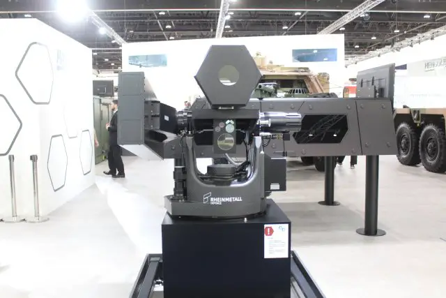 Rheinmetall’s Remote Controlled Lightweight Missile Mount is making its first public appearance at this year’s IDEX, International Defense Exhibition in Abu Dhabi, UAE. Made largely of carbon, the RCLM’s size and weight mean that it can be integrated into virtually any military vehicle, and is particularly well suited for mounting a wide range of short-range effectors.