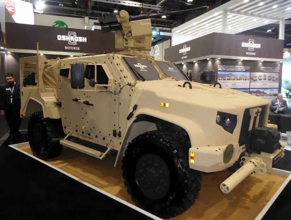 IDEX 2019 Oshkosh Defense exhibits Joint Tactical Vehicle firepower