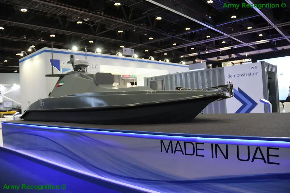 Al Marakeb from UAE showcases its new Unmanned Surface Vessel B7 at UMEX 2018 925 001