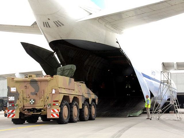 Germany has airlifted five of its new Boxer multirole armored vehicles to Afghanistan for what will be the vehicles' first operational deployment. The five Boxers sent to the Afghan theater are of the armored personnel carrier variant and will be used by the Bundeswehr training and protection battalion operating in the area of Mazar-e-Sharif. 