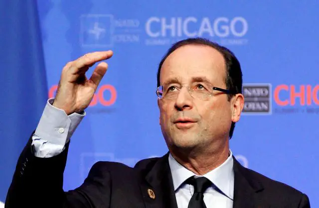 French President Francois Hollande said on Tuesday, May 29, 2012, he would try to convince Russia's Vladimir Putin to back Security Council sanctions against Syria, and said military action could be possible but only if it was backed by a UN resolution. 