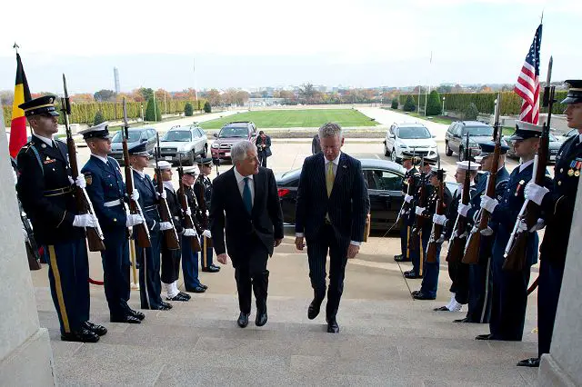 Defense Secretary Chuck Hagel today praised the key role Belgium continues to play in supporting security efforts in several regions of the world, Pentagon Press Secretary George Little said.