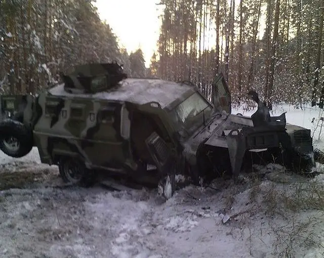 On December 3, 2014, Russian separatist attacked one Ukrainian Border Guards armored vehicle Cougar using an explosive device. Even though the armored vehicle was extensively damaged, all the occupants inside the vehicle survived and only suffered minor injuries. Once again, lives were saved due to use of Streit Group Cougar armored vehicle.