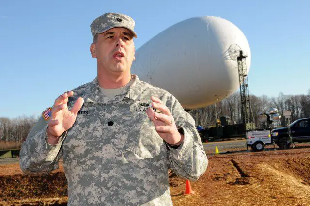 The U.S. Army plans to launch two stationary blimps next week to better protect the Washington, D.C. area from cruise missiles and other possible air attacks. The aerostat, part of the "Joint Land Attack Cruise Missile Defense Elevated Netted Sensor" system, referred to as JLENS for short, is a nearly 250-foot blimp-like vehicle that will stay aloft for a three-year evaluation period.