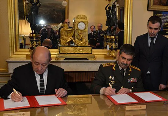 Azerbaijani and French Defense Ministries signed a technical agreement on cooperation in defense sector, Azerbaijani Defense Ministry said. The document was signed during Defense Minister Zakir Hasanov's official visit to France, which started on January 13.