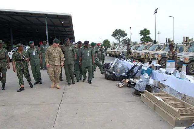On Monday, June 23, 2014 in the Aguiyi Ironsi Cantonment, Brigade of Guards headquarters, Abuja, the United States Government transferred to the Nigerian Army non-armed Toyota Land Cruiser, communication and force protection equipment in support of the Nigerian Army’s battle against terrorism. These military equipment will enhance the operational capabilities of the Nigerian Army.