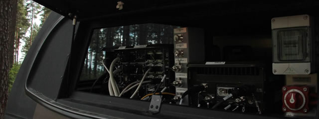 EB Tactical Wireless IP Network (TAC WIN) installed in an army vehicle. 