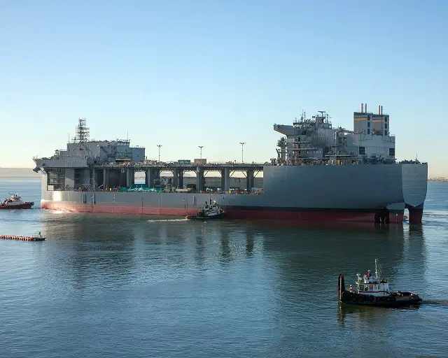 The U.S. Navy's third Mobile Landing Platform (MLP), Lewis B. Puller successfully completed launch and float-off at the General Dynamics National Steel and Shipbuilding Co. (NASSCO) shipyard Nov. 6. Lewis B. Puller is the first afloat forwarding staging base (AFSB) variant of the MLP. The ship is designed around four core capabilities - aviation, berthing, equipment staging area, and command and control - and optimized to support a variety of maritime missions.