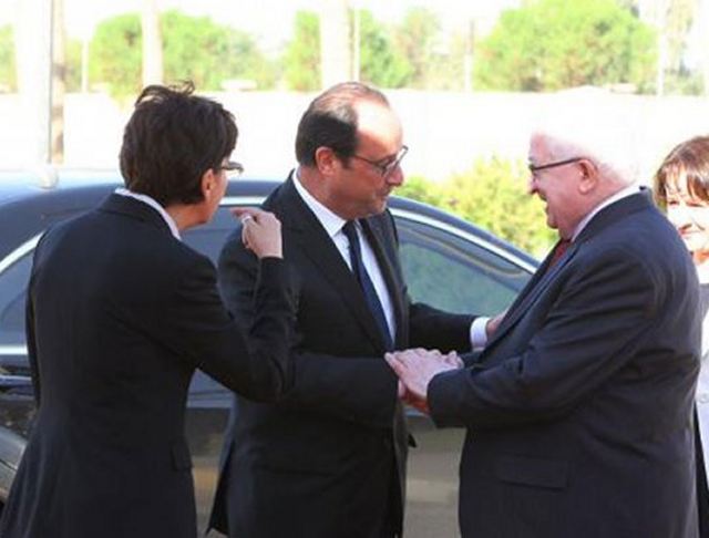French President Francois Hollande told Iraqi Prime Minister Haidar al-Abadi Friday his country was willing to step up its military support against jihadists. France has said it is prepared to take part in air strikes against the militants in Iraq "if necessary", and hosts an international conference on Iraq on Monday.