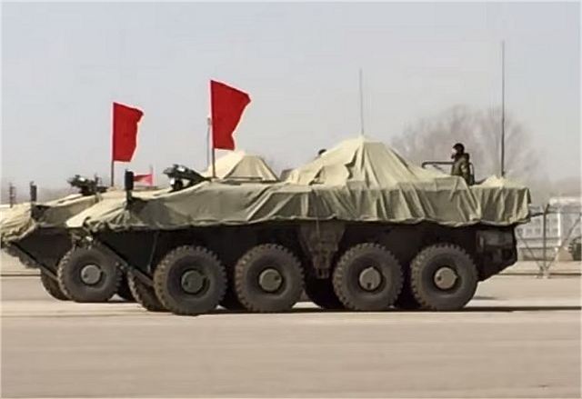 A picture and video released on Internet show for the first time, the new Russian made 8x8 armoured vehicle "Bumerang " or "Boomerang" during rehearsal for the Military Parade of Victory Day to the Alabino testing range near Moscow . 