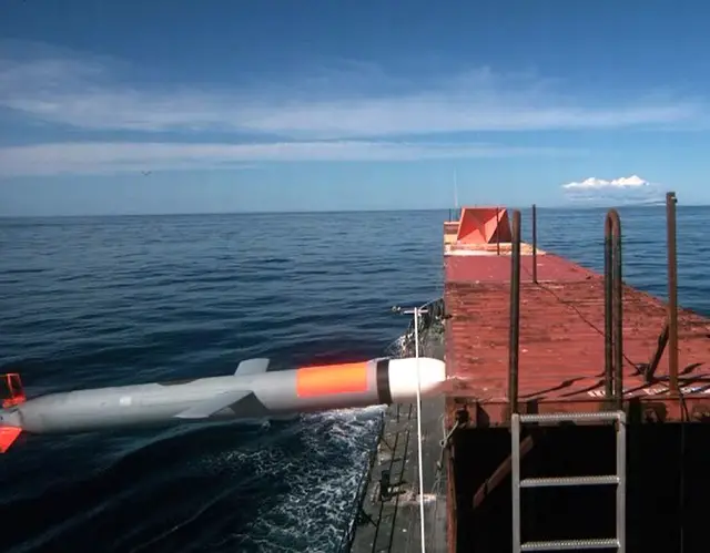 A synthetically guided Tomahawk cruise missile successfully hit its first moving maritime target Jan. 27 after being launched from the USS Kidd (DDG-100) near San Nicolas Island in California. The Tomahawk Block IV flight test demonstrated guidance capability when the missile in flight altered its course toward the moving target after receiving position updates from surveillance aircraft. 