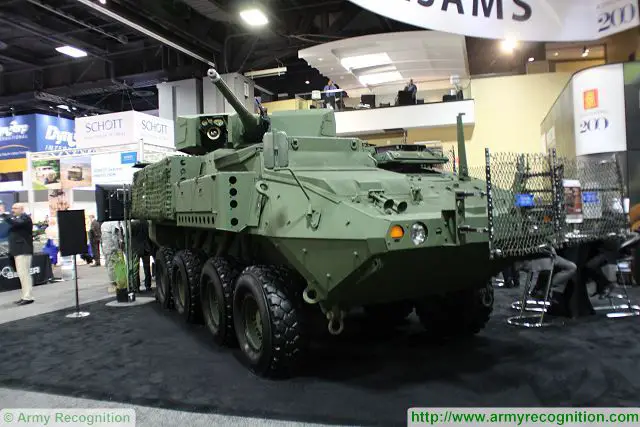The U.S. Senate has approved a $371 million U.S. Army budget for General Dynamics‘ Stryker armored vehicle. General Dynamics will equip the Stryker 8x8 armoured vehicles with a Medium Caliber Remote Weapons Station. At AUSA 2014, Konsgberg from Norway has presented a project of Stryker vehicle fitted with its Protector turret MCT30. 