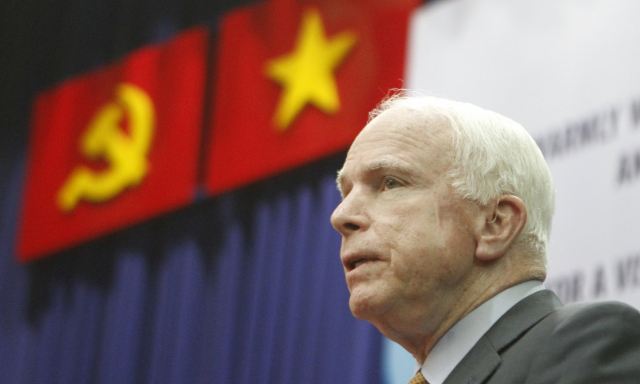 America needs to provide Vietnam with more defensive weapons, U.S. Sen. John McCain said Saturday, May 30, 2015, as tensions in the Asia Pacific region heightened over China's expanding land reclamation projects in the South China Sea. 