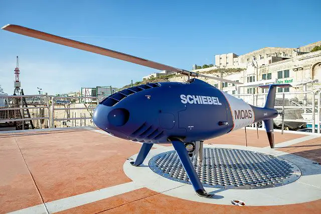 Schiebel Camcopter S-100 UAV assists in the rescue of refugees in the Mediterranean 640 001