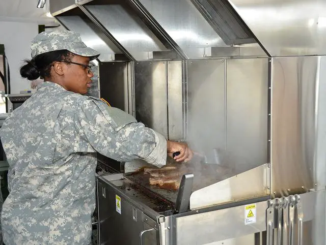 The Battlefield Kitchen, or BK, being developed in a cooperative effort between the Natick Soldier Research, Development and Engineering Center, or NSRDEC, and Product Manager Force Sustainment Systems, or PM FSS, is a self-contained, efficient mobile kitchen that can provide up to three hot meals daily to as many as 300 Soldiers during military operations. The BK can serve a full range of individual and group rations.