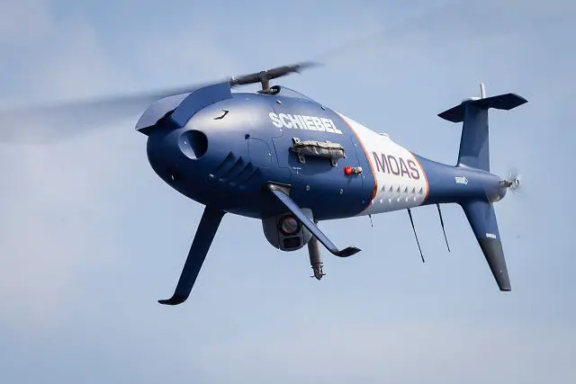 Unmanned helicopter Camcopter S-100 used to rescue and save life of refugees in the Mediterranean 640 002